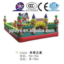 JQ23020 outdoor micky theme Inflatable Slides for Sale Inflatable Giant Slide toy with Double lane soft park bouncer balls park